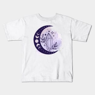 Crystal Moon Galaxy Kids T-Shirt